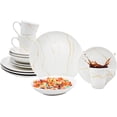thumbnail image 1 of Set Vajilla Familiar Porcelana, 16 Piezas para 4 Personas, Modelo Golden Marble, Incluye: Plato Llano, Plato Hondo, Plato Postre y Taza con Caja de Regalo, 1 of 8