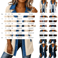thumbnail image 3 of Denim Patchwork Jackets for Women Corduroy Shacket Shirts Long Sleeve Button Down Knit Blazer Denim Trimmed Sweater Jacket Casual Collared Workout Fall Fashion Outfits, 3 of 9