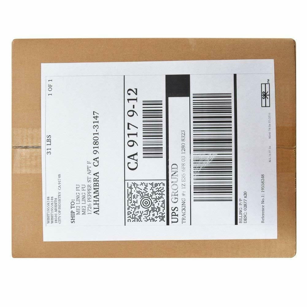 SJPACK Full Sheets Sticker Labels Shipping Mailing Address Labels 8.5" x 11" Permanent Adhesive Labels for Laser/Inkjet Printer,1000 Labels
