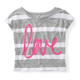 thumbnail image 1 of Aeropostale Love Graphic playera para mujer, gris, grande Aeropostale Camiseta gráfica, 1 of 2