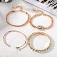 thumbnail image 5 of 4 Piece Set Luxurious Bracelets for Women Crystal Shiny Adjustable Opening Chain Bracelets Punk Bangle Fashion Jewelry, 5 of 6