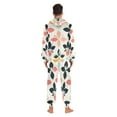 thumbnail image 4 of FORMRS Onesies Pajama for Adults Unisex Hoodie Winter Jumpsuit One Piece Sleepwear, Sizes S-2XL, Black Retro Flower, 4 of 7