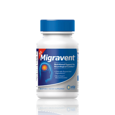 Vita Sciences Migravent – Neurological Support for Migraine and Headache Relief – Butterbur, CoQ10, Magnesium, Riboflavin – 60 Softgels