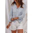 thumbnail image 4 of Women's Striped Pocketed Buttons Long Sleeve Shirt, 4 of 19