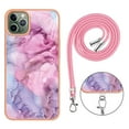thumbnail image 3 of Mantto for iPhone 11 Pro Max Case, with Lanyard Adjustable Strap, Marble Pattern Soft TPU Bumper Hard PC Back Shockproof Protective Glossy Stylish Durable Phone Case for Women Girls,Pink, 3 of 7
