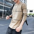 thumbnail image 6 of Pink Season Men Shirt Casual Style Long Sleeves Round Neck Lint Free Decorative Polyester Spring Autumn Men Slim-fitting Shirt Top Clothing Men Clothing, 6 of 8