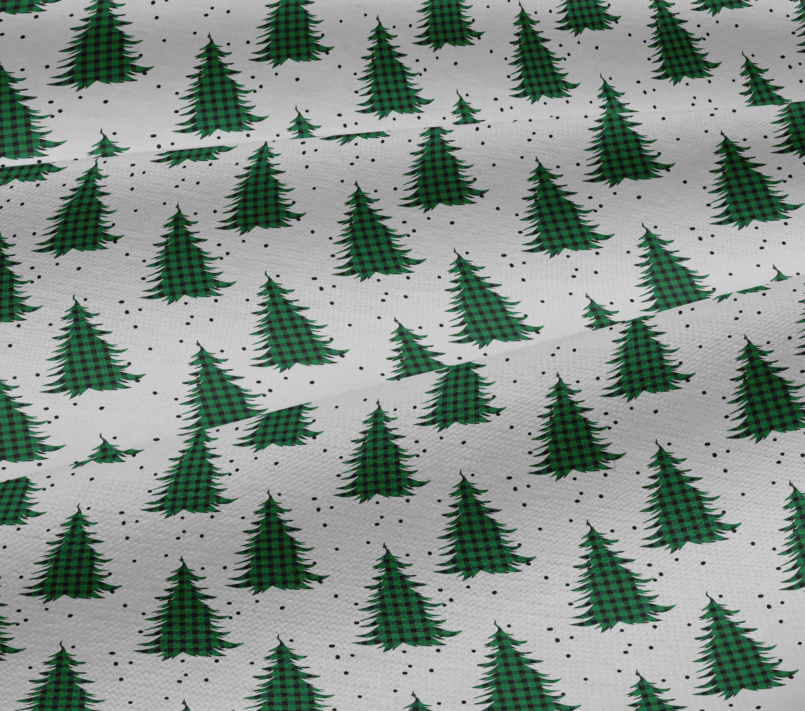 oneOone Cotton Jersey Green Fabric Merry Christmas Craft Projects Decor Fabric Printed By The Yard 58 Inch Wide-SCG