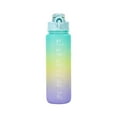 thumbnail image 4 of 1L Sports Water Cup Large Capacity Fitness Bottle with Straw Leakproof Flip Lid One Touch Lock Motivational Time Marker BPA Free Copolyester for Gym School Office Outdoor, 4 of 6
