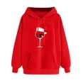 thumbnail image 1 of Timegard Chandails en Molleton de Noël pour Femmes Imprimé Manches Longues Chandails à Capuchon Chandail Tops Automne Hiver Mode, 1 of 3