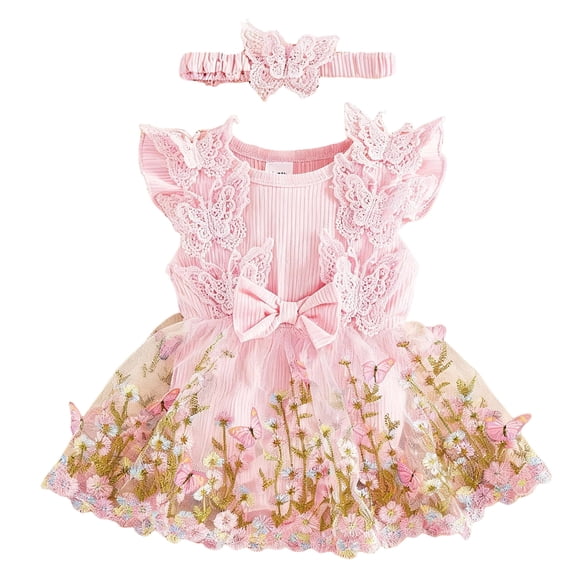 Ymyiu Baby Girl Summer Clothes Summer Clothes Toddler Baby Girl Romper Jumpsuit Overall Pants Sleeveless Halter One Piece Outfit 1 3 Months (Pink,1-3 Months)
