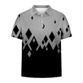 thumbnail image 4 of CHGBMOK Mens Short Sleeve Button Collared Neck Casual Shirts Summer Trendy Printed Stretch Top, 4 of 7