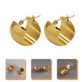 thumbnail image 3 of 1 Pair Wide Loop Earrings Dangle Loop Earrings Women Ear Jewelry Fashion Accessory, 3 of 8