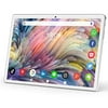 10 Inch Tablet, Android Tablet with 2GB+32GB, Dual Sim Card 5MP Camera, WiFi, Bluetooth, GPS, Quad Core, HD/IPS Touchscreen, Support 3G Phone Call, Google Certified Tablet (Silver)
