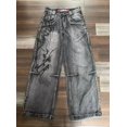 thumbnail image 1 of Womens Polyester Printed Oversized Baggy Wide Leg High Waist Full Length Jeans, 1 of 10