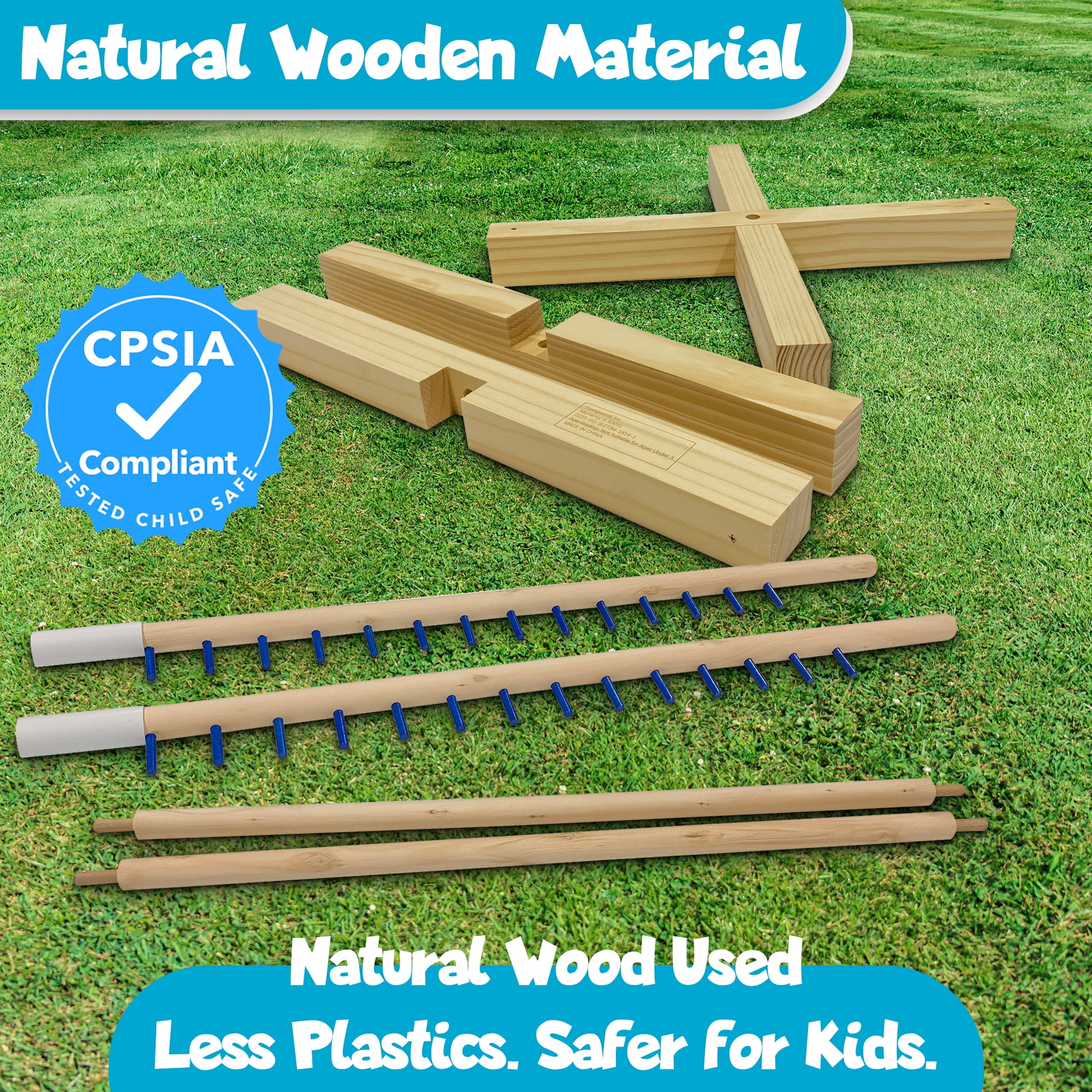 Sterling Games Wooden Limbo Pole Game for Adults and Kids, Simple Setup for Outdoor Luau Party