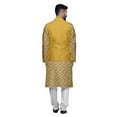 thumbnail image 3 of Atasi Mens Kurta Pajama Jacket Indian Mandarin Collar Printed Ethnic Wear Set, 3 of 5