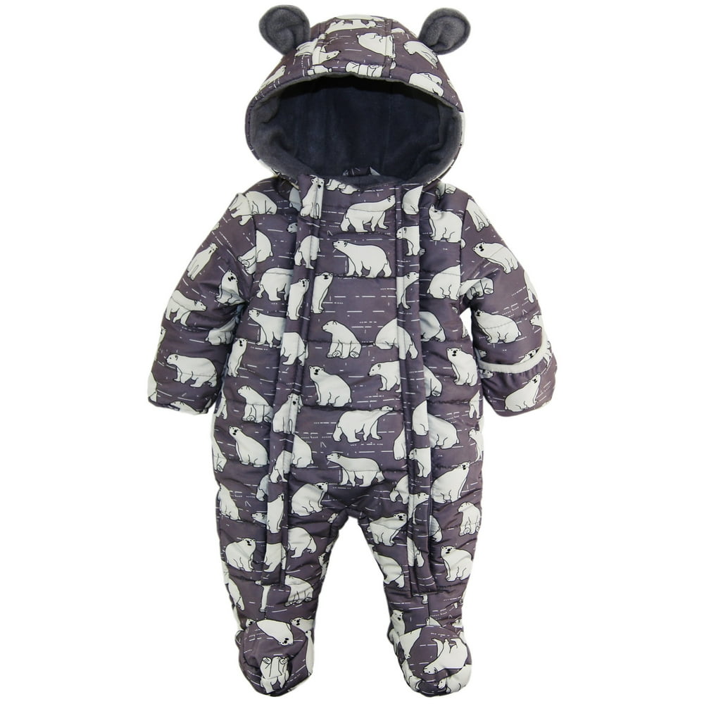 Wippette Baby Boys Polar Bear Fleece Lined Microfiber Winter Snowsuit