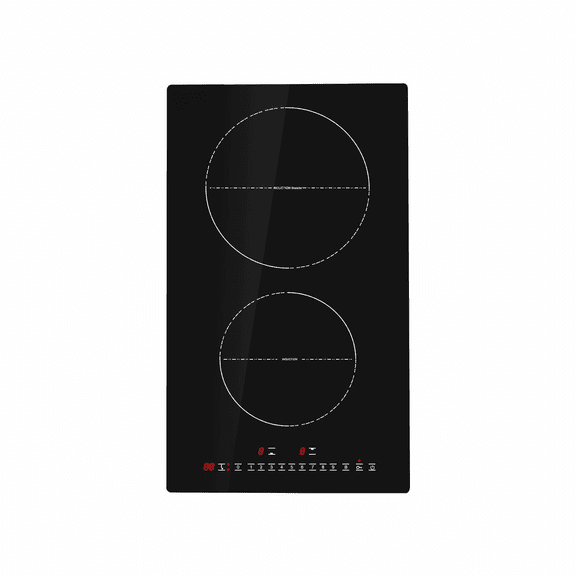 Electric Cooktop 2 Burner 12'' Induction Stove Top Built-in 3000W, 9 Heat Levels, LED Touch Control, Child Lock, Overheat Protection