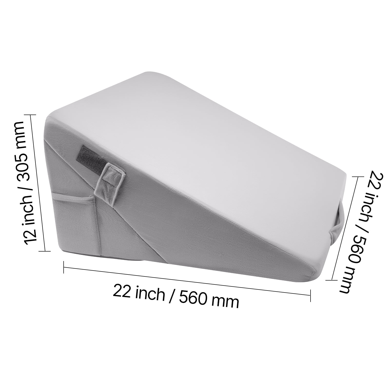 VEVOR Bed Wedge Pillow for Sleeping, Adjustable Orthopedic Bed Wedge, 25D High-Density Foam Filling & Soft Washable Cover, Post Surgery Pillow for Acid Reflux, Back Pain, Snoring Relief, Light Grey