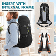 Internal Frame Hiking Backpack 45+5L 02 Black, Lightweight Outdoor Pack ...
