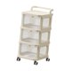 thumbnail image 4 of Carro rodante con ruedas, carrito utilitario, práctico soporte para cosméticos, carrito organizador de almacenamiento, estantería móvil para baño, 3 niveles, 4 of 8