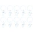 thumbnail image 3 of Urbanest 1" Metal Curtain Rings With Clips and Eyelets, Glossy White, Set of 10, 3 of 6