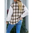 thumbnail image 5 of Asyoly Womens Flannel Plaid Contrast Color Shacket Jacket Long Sleeve Fuzzy Fleece Button Down Coat Cozy Sherpa Outwear, 5 of 7