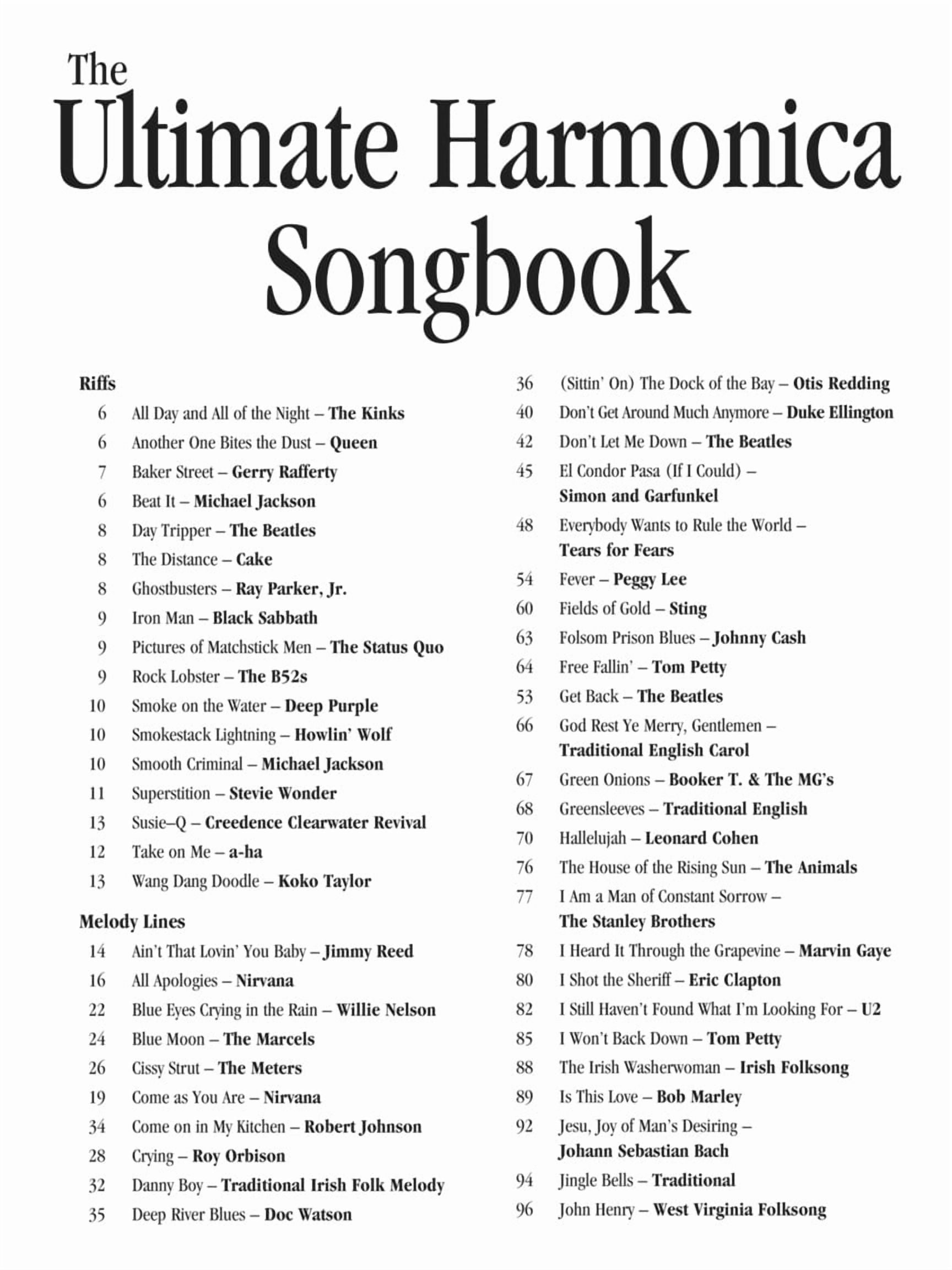 The Ultimate Harmonica Songbook Sheet Music for Beginners and Advanced Players 114 Songs in Blues, Rock, Pop and Folk Ea, (Paperback)