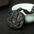 thumbnail image 3 of Collar ASGIFT con colgante unisex de obsidiana natural y ganesha, 3 of 8