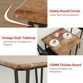 thumbnail image 2 of QinaQin Dining Table Set for 2, Wooden Kitchen Table with 2 Upholstered Chairs and Metal Frame, Retro Style, 2 of 8