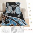 thumbnail image 5 of Polynesia Texture Blanket Soft Cozy Warm Twin Blanket for Bed, Plush Fuzzy Flannel Fleece Blankets for Sofa, Vintage Traditional Tribe Sea Turtle Abstract Throw Blankets for Couch Gifts, 60"x80", 5 of 9