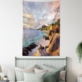thumbnail image 4 of Seaside Decor Wall Hanging Tapestry, Tropical Rock Sandy Beach at Sunset in Island with Majestic Sky Light Art on Earth Photo, Bedroom Living Room Dorm Accessories, 60 X 80 Inches, by Ambesonne, 4 of 5