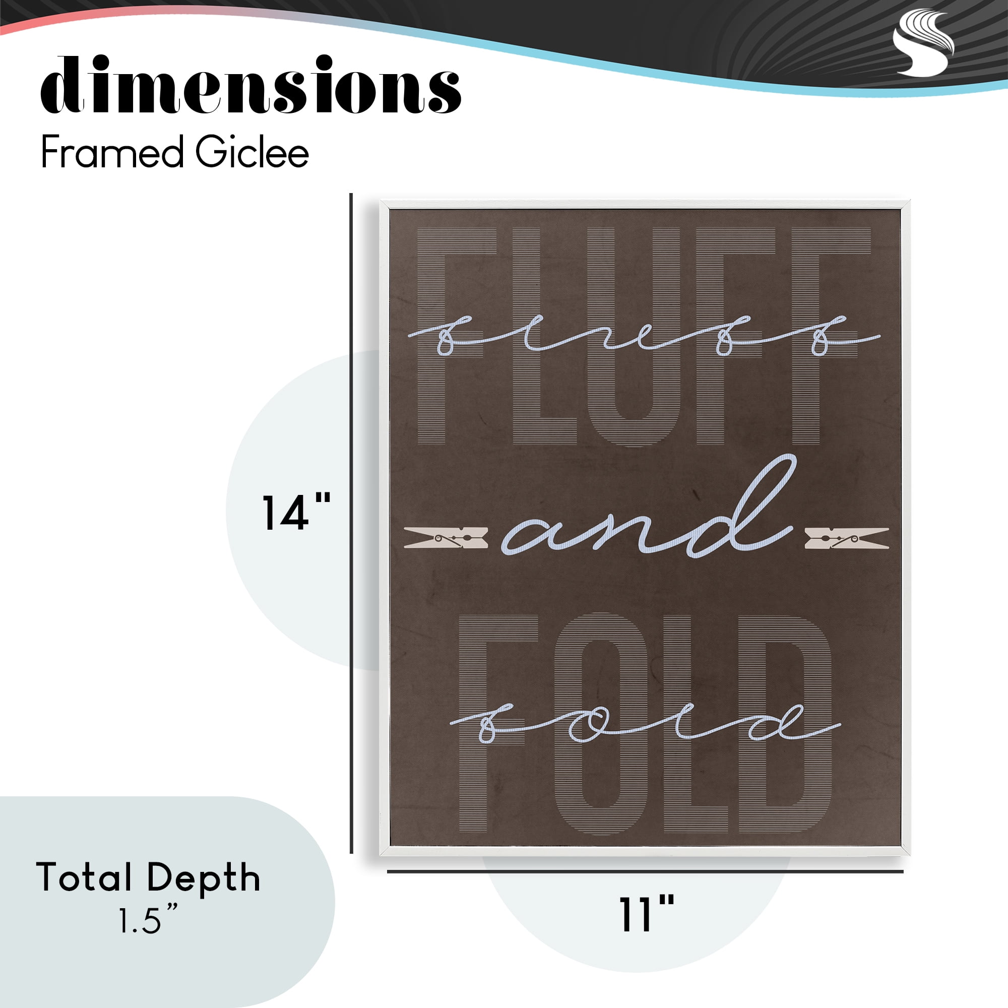 Fluff And Fold Brown Minimal White Framed Giclee Art, design by Marcus Prime