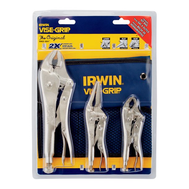 Irwin ViseGrip Alloy Steel Locking Pliers Set Silver 2 pk Walmart