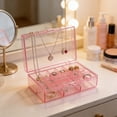 thumbnail image 1 of YiJuHui Jewelry Organizer Box with Anti-Tarnish Lining, Layer Stackable Storage Case for Earrings Rings Necklaces Bracelets, Clear Compartments for Women, Travel Vanity Dresser Closet Organizer, 1 of 6