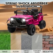 12V Ride on Car with Parent Remote Control, Battery Powered Electric Vehicle with Wider Seat, LED Lights, Openable Doors, MP3 Player, Smooth Start, 3 Speeds - Pink
