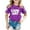 Purple, variant on Toddler Girls Tops Glitter Graphic Print Short Sleeve Casual Tee Top Size 4-5T ,Blue