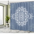 thumbnail image 4 of Ambesonne Oriental Shower Curtain, Mandala Art Design Floral, 69"Wx84"L, Blue Grey, 4 of 4