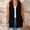 02 Black, variant on Women's Plus Size Solid Color Sleeveless Cardigan Vest Top Soft Lightweight Open Front Casual Layering Daily Wear