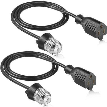 

Light Bulb Outlet Socket Adapter E26/E27 Light Socket To Plug Adapter Convert 3 2 Cord For Garage