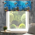 thumbnail image 4 of Summer Marine Life Valances for Windows Modern Turtle Shark Coral Fish Rod Pocket Curtain Valance Window Treatment Short Curtains for Kitchen Living Room, 54"x18", 4 of 9