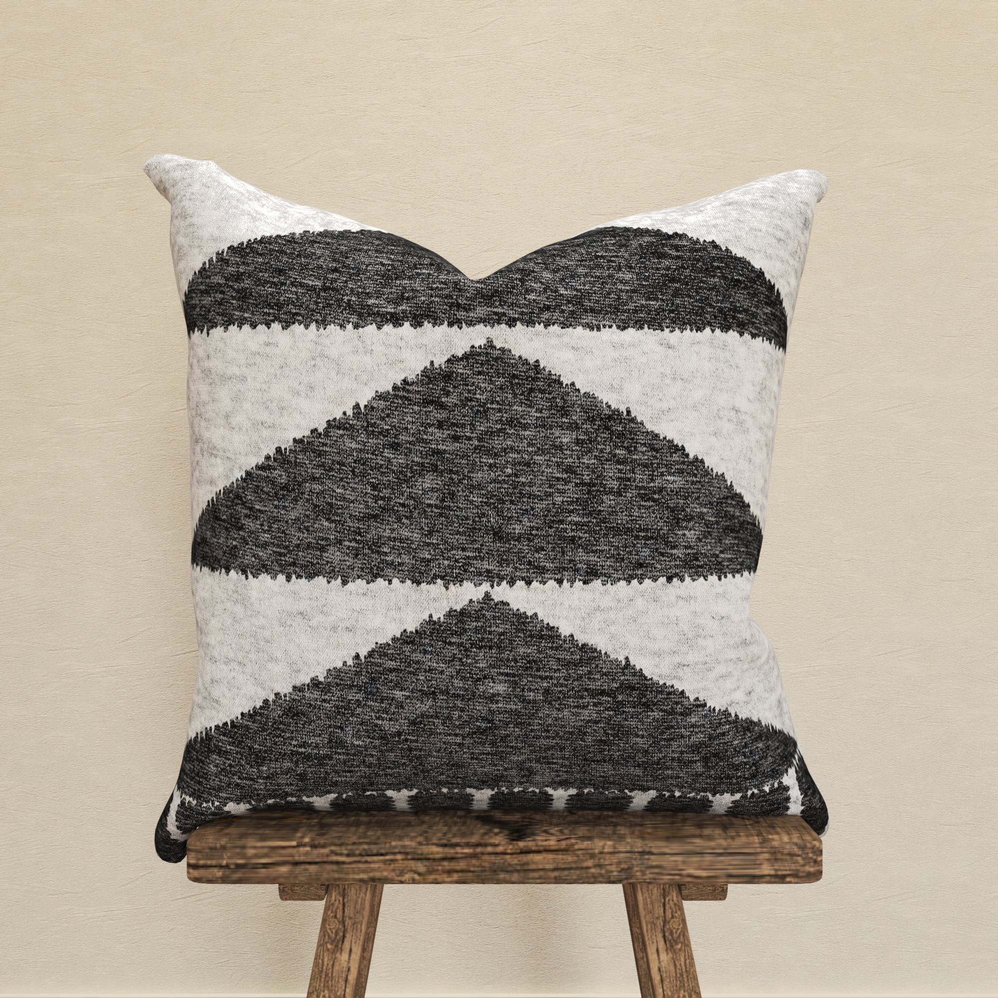 Decorative Throw Pillow Cover, 18” x 18”, Printed Jersey Knit Texture Featuring a Triangle Pattern on Poly Canvas Creating a Comfortable and Stylish Update to any Living Room, Bed, and Sofa