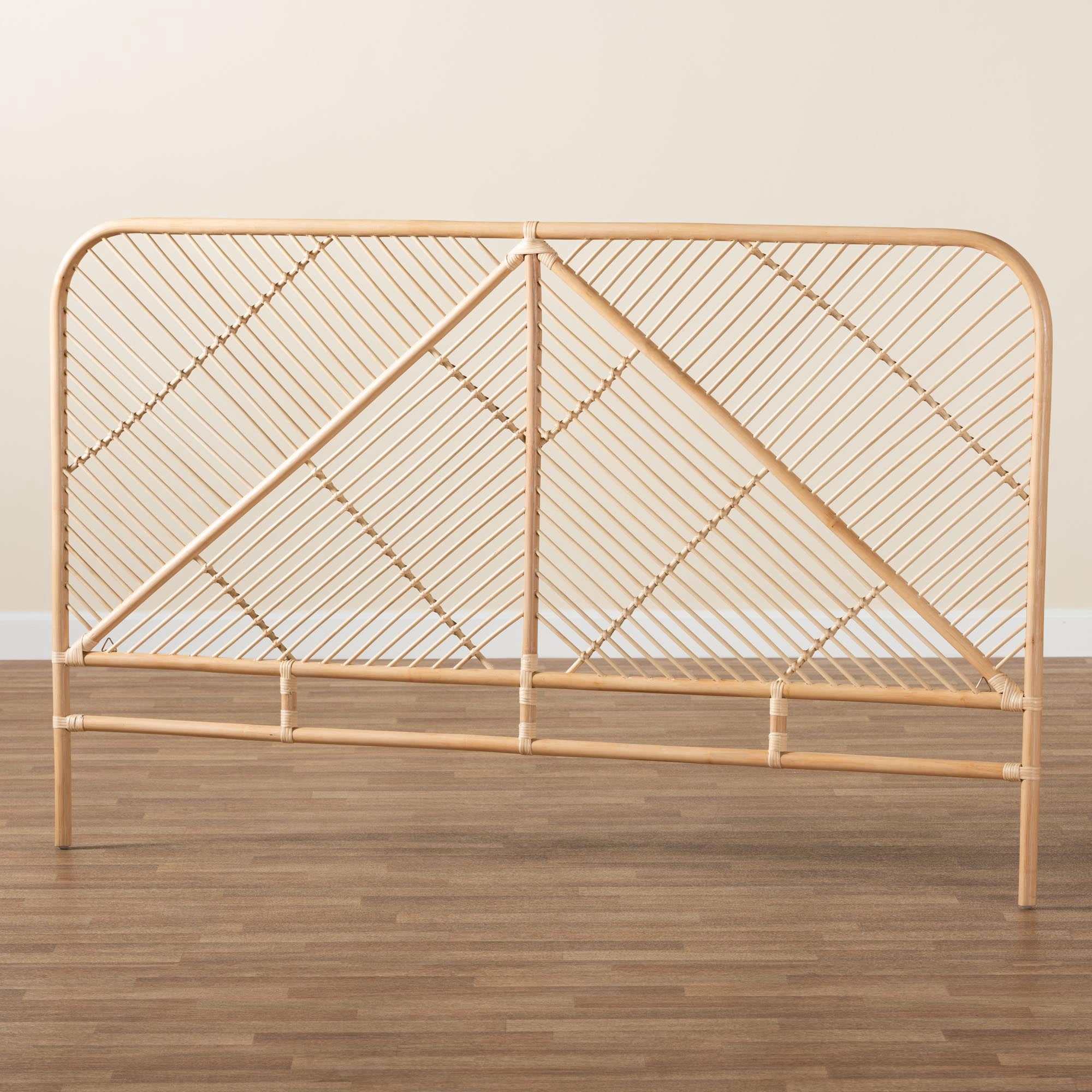 bali & pari Walid Rattan BOHO Headboard, Queen Size, Natural Brown