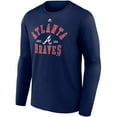 thumbnail image 2 of Men's Majestic Navy Atlanta Braves High Praise Long Sleeve T-Shirt, 2 of 3