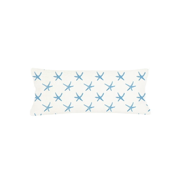 Starfish Blue Linen Pillow 14x40 Down