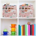 thumbnail image 6 of Yayeee Canvas Storage Basket with Handles for Shelves Fabric Bins Closet Organizer, Pink Christmas Snowman, 6 of 8