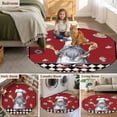 thumbnail image 5 of Red Vintage Gnomes Round Area Rug 7Ft Washable Circle Rugs for Dorm Laundry Room, Black Checkered Retro Art Non-Slip Carpet Floor Mats Indoor Outdoor Carpet Runner Aesthetic Home Decor, 5 of 8