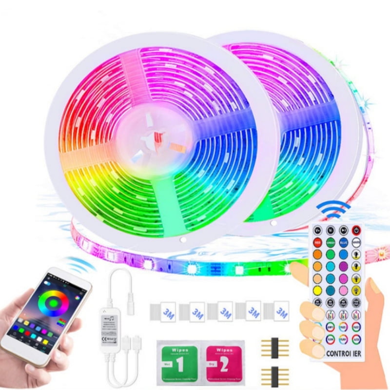 32FT 49FT Flexible 3528 SMD RGB LED Fairy Strip Light 44key IR Remote Party Room 