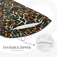 thumbnail image 3 of Naloa Teal Leopard Pillowcase, Throw Pillowcase, Wrinkle-Free, Stain-Resistant with Hidden Zipper for Bedroom Sofa-16"x24", 3 of 6
