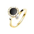 thumbnail image 1 of Anillo de Acero de Titanio, Anillo de Dedo de Cola de Diamante Abierto con Piedras de Zirconia Brillantes, Anillo de Diseño Digital Ajustable para Mujeres Y Niñas, 1 of 1